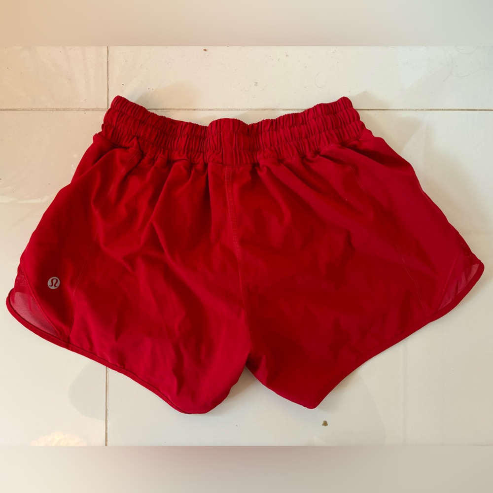 Lululemon Size 4 “Tall” 4 inch inseam Hotty Hot Shorts Red